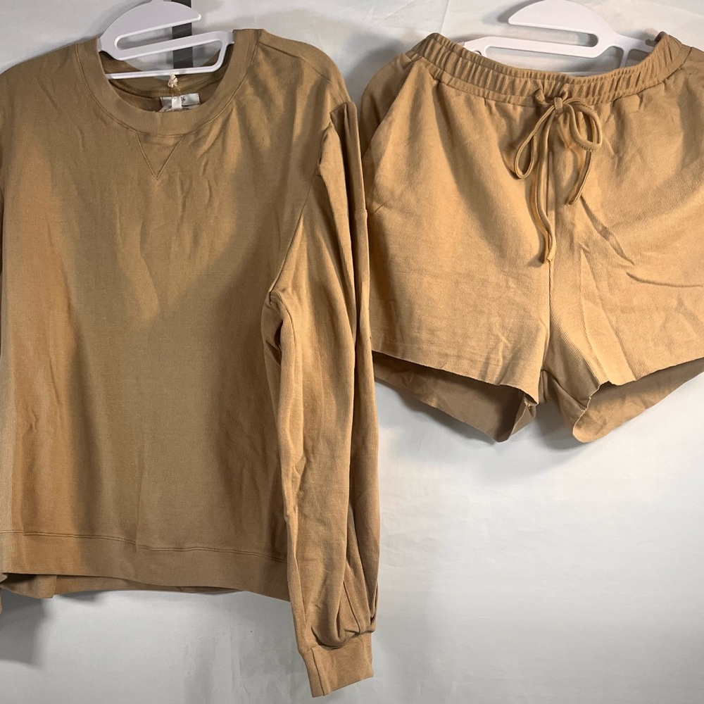 Cozy Life Women’s Puff Long   Sleeve Lounge Set By the River Sz Med Leisure NIB
